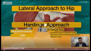 LATERAL APPROACH TO HIP  HARDINGE APPROACH  HIP REPLACEMENT SURGERY  Dr Deepak Garg [upl. by Spalla]