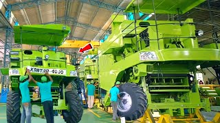 Factory में Combine Harvester कैसे बनता है Combine manufacture Harvester Production spinningtop [upl. by Lerud]