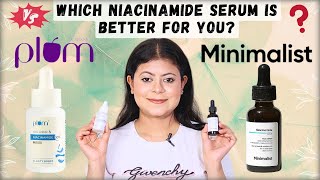 Plum vs Minimalist 🤩 Which Niacinamide Serum is Better for you plum minimalist [upl. by Ahselak227]