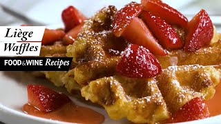 Liège Belgian Waffles  Food amp Wine Recipes [upl. by Ahsino]