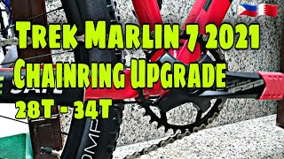 Trek Marlin 7 2021 Chainring Upgrade 28T to 34T [upl. by Millisent]