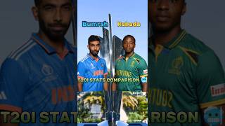 Jasprit Bumrah Vs Kagiso Rabada T20I STATS Comparison🥶 [upl. by Aehs204]