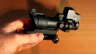 REVIEW Airsoft quot4X32 ACOG Scope with Red Dot Sightquot [upl. by Maurita697]