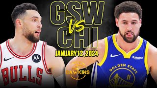 Golden State Warriors vs Chicago Bulls Full Game Highlights  January 12 2024  FreeDawkins [upl. by Esch]