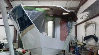 Metan Marine  2014 Fourwinns Express 34 Major Fiberglass Repair [upl. by Flyn371]