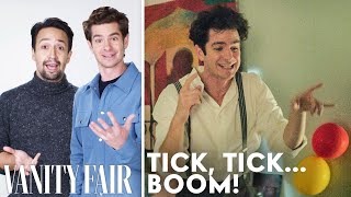 Andrew Garfield amp LinManuel Miranda Break Down tick tickBooms Party Scene  Vanity Fair [upl. by Nytsirt]