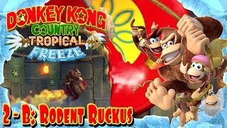 Donkey Kong Country Tropical Freeze  Part 16  quotRodent Ruckusquot 2B 100 Walkthrough [upl. by Allmon]