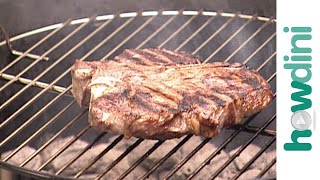 Charcoal grilling  How to grill a porterhouse steak [upl. by Assyli]