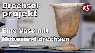 Eine Vase mit Naturrand drechseln  Tiefenausdrehwerkzeuge von Simon Hope [upl. by Nunnery]