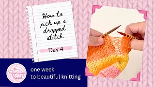 How to pick up a dropped stitch  Knitting tutorial  fix your knitting mistakes  The Spinning Hand [upl. by Janean73]