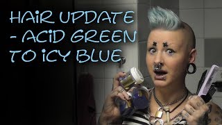 Hair update  acid green to icy blue [upl. by Roselani]