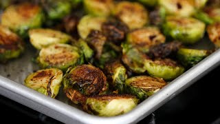 Crispy Charred Roasted Brussel Sprouts With Balsamic Vinegar Recipe [upl. by Armyn843]