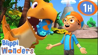 Blippis Pet TRex  1 Hour of Blippi Cartoons  Educational Cartoons for Kids [upl. by Jez]