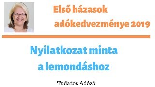 Kitöltési útmutató adókedvezmény lemondás első házasok 2019 [upl. by Ydderf]