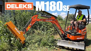 Miniescavatore DELEKS M180se motore KUBOTA pompa CASAPPA con testata trinciante AR [upl. by Sterner]