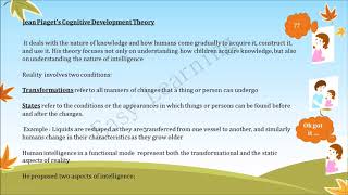 Theory of Cognitive Development 1Transformation and State  Operative amp figurative intelligence [upl. by Alletniuq927]