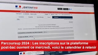 Parcoursup 2024  Les inscriptions sur la plateforme postbac ouvrent ce mercredi [upl. by Tilly]