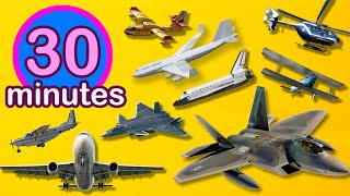 Aircrafts For Kids 🛩 ✈️ 🛫 🚁 [upl. by Airdnaid]