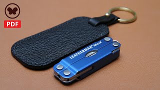 Make a Leatherman Micra pouch Free PDF Pattern 레더맨 마이크라 가죽 파우치 만들기 무료패턴  DIY [upl. by Maje]