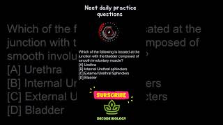 UrethraExcretion and OsmoregulationNeet daily practice questions [upl. by Hegyera]