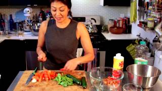 How to Make Raw Vegan Pasta with Tomato and Basil [upl. by Ahsiner]