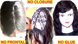 FULL SEW IN NO CLOSURE NO FRONTAL WIG  NEAT CLOSURE METHOD For Bangs  Fringe Hairstyles [upl. by Aronek]