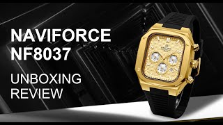 Unboxing Review Naviforce Watch NF8037 New Arrival Quartz Chronograph Movement Latest Design [upl. by Etennaej]