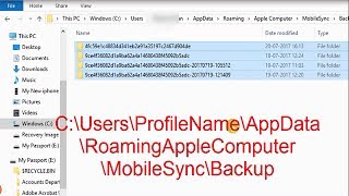 Where is my iPhone backup store on my PC  iPhone 5 5s 6 6 plus 7s iPod  iPad Backup Folder [upl. by Larine]