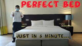 How to make bed  perfect bed making  hotel bed linen luxury bedding [upl. by Arolf]