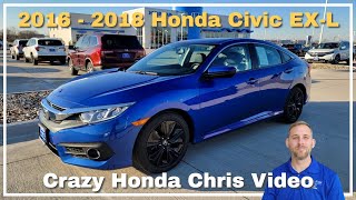 2016  2018 Honda Civic EXL Walk Around Review  Sharing Standard Features and Functions [upl. by Ellita214]