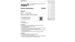 AQA Further Maths GCSE 2015 Paper 1  Title [upl. by Fesuoy]