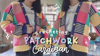 🌼 crocheting a patchwork cardigan for the first time 🌼 [upl. by Aseret]