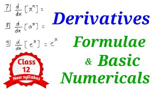 Derivatives l Formulae amp Basic Sums  HSC 12th Science Commerce amp Arts [upl. by Nestor]