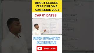 Direct Second Year Diploma 2024 New Schedule amp DSD CAP 01 Dates shorts diplomaadmission [upl. by Reichert]