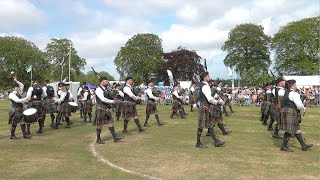 Buchan Peterson Pipe Band march off after Grade 1 competition during 2023 Aberdeen Highland Games [upl. by Ylsel490]