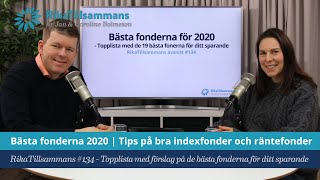 134  Bästa fonderna 2020  Topplista med de bästa indexfonderna och räntefonderna [upl. by Judye]