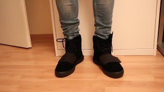 Adidas Yeezy 750 BoostBLACK WOn Foot Review [upl. by Vincenta663]