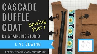 Sewing Cascade Duffle Coat Part 1 by Grainline Studioby Sew Sew Live [upl. by Estus100]