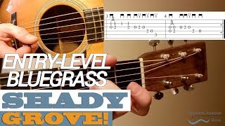 Shady Grove  Great BEGINNER Bluegrass Guitar with TAB [upl. by Assiren77]