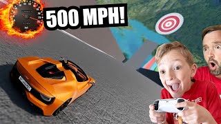 FATHER SON SPORTS CAR VIDEO GAME  Impossible Death Jump [upl. by Elkin]