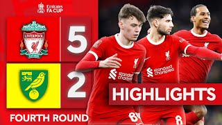 Connor Bradley Stars In Reds Win  Liverpool 52 Norwich City  Emirates FA Cup 202324 [upl. by Akilat]