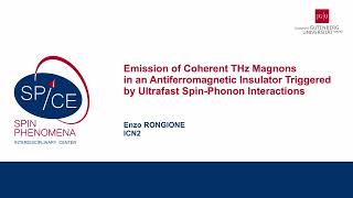 Talks  Terahertz Spintronics 2023  Enzo RONGIONE ICN2 [upl. by Aseefan]