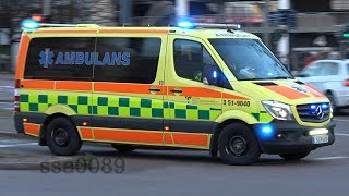 Ambulans 519040 519130 utryckning Göteborg SE  112018 [upl. by Anwaf]