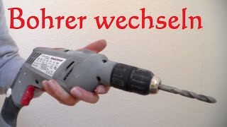 Bohrer bei Schlagbohrmaschine wechseln  Schlagbohrmaschine Bohrer einspannen [upl. by Audra621]