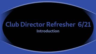 Bridge Club Director Refresher 621 Introduction [upl. by Nwahsauq]