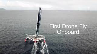 Maserati Multi70  First drone fly onboard [upl. by Anelrad]