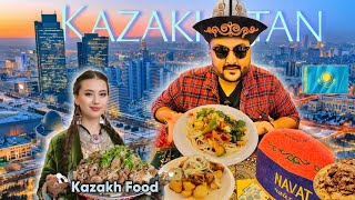 I tried Kazakh Food For the First time  Best Veg Indian Restaurant in Almaty Kazakhstan  Must try [upl. by Elish]