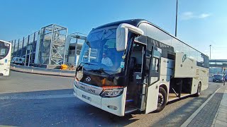 King Long C12 HD Chinese Bus at Manchester United Kingdom  JampB Travels Leeds [upl. by Ardnac103]