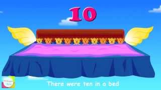 Ten In The Bed Nursery Rhyme With Lyrics  Animation Songs For Children [upl. by Malachy]