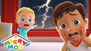 Rain Rain Go Away  Rain and Scary Lightning Song  Micky Moo Songs for Kids [upl. by Nador783]